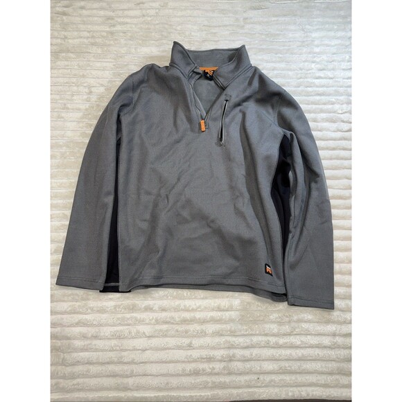 Timberland Pro Mens Grey Fleece Pullover Sweatshirt Quarter Zip Size XL - Picture 1 of 10